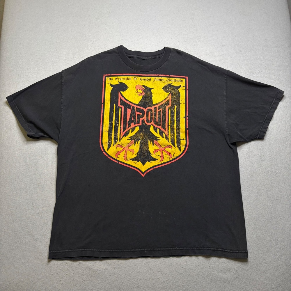 Tapout T-Shirt Mens 3XL Black MMA Combat Eagle Graphic Y2K Distressed Streetwear